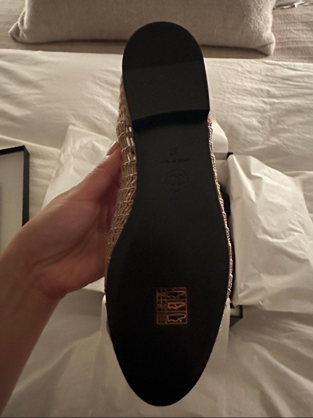 NWT Chanel raffia ballet flat- size 7 - Picture 10 of 10